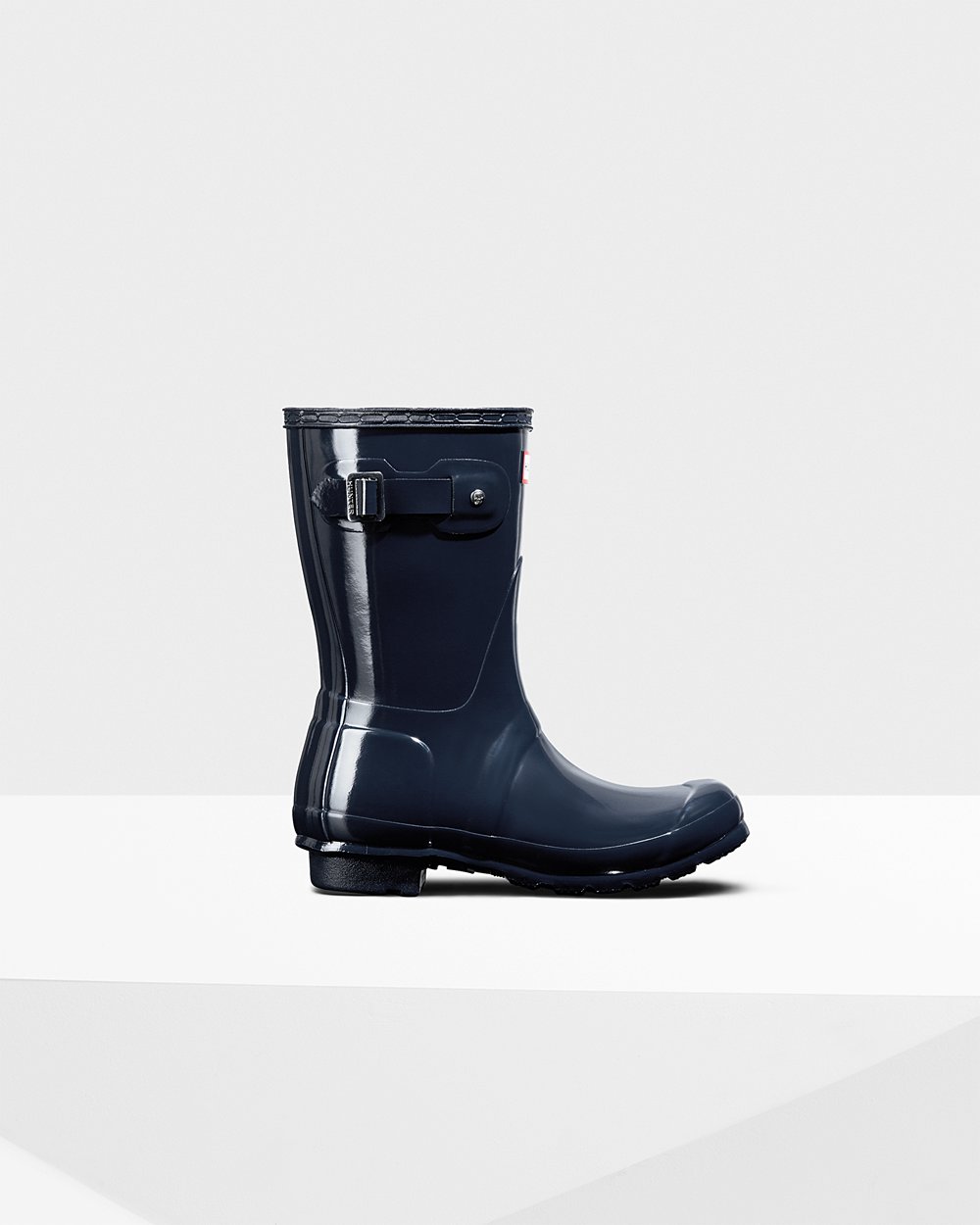 Bottes Courtes de Pluie Hunter Original Gloss Femme Bleu Marine FTHRBLS-16